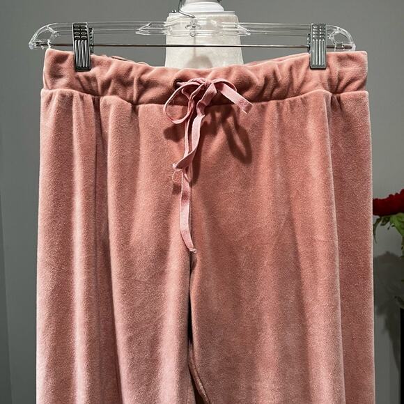 NEW Tart x Nordstrom Velour Drawstring Waist Cuffed Ankle Lounge Joggers Pink M - Picture 2 of 12